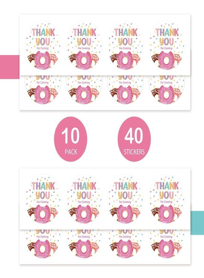 FORSHEEP 40pcs Donut Thank You Stickers, Donut Birthday Round Stickers, Thank You A Hole Bunch for Coming Gift Labels for Gender Reveal/Sweet Themed Party Favors - Image 3